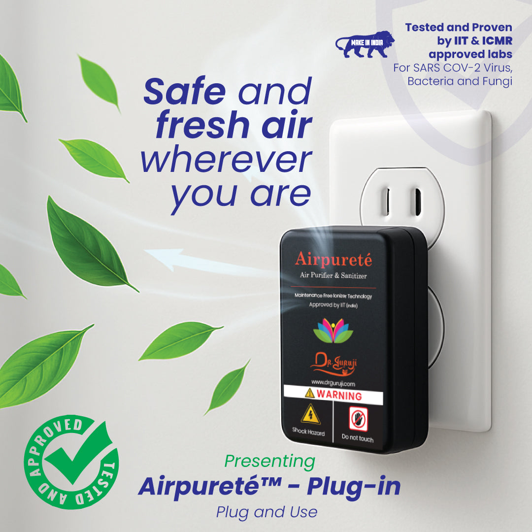 Airpureté Plug-In Air Purifier & Sanitizer with Negative Ion Technology – Maintenance-Free Indoor Air Purification up to 100 sq. ft.