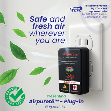 Airpureté Plug-In Air Purifier & Sanitizer with Negative Ion Technology – Maintenance-Free Indoor Air Purification up to 100 sq. ft.